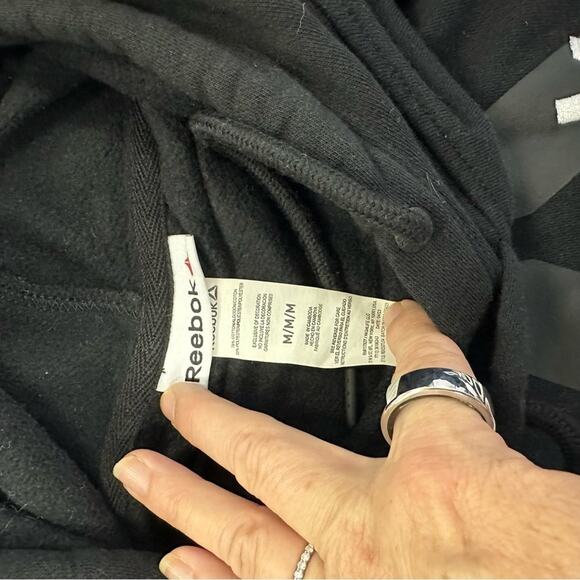 Reebok Black Logo Hoodie M - Picture 9 of 12